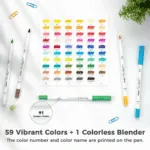 Ohuhu Σετ 60 Μαρκαδόρων Pupe Paper-friendly με Βάση το Νερό - Brush and Fineliner - Image 3